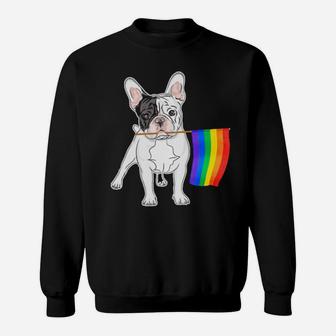 Gay Lesbian Lgbt Pride Flag French Bulldog Sweatshirt - Monsterry
