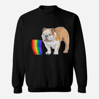 Gay Lgbt Pride Flag English Bulldog For Dogs Owners Sweatshirt - Monsterry