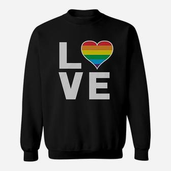 Gay Love Rainbow Heart Lgbt Gay Pride Awareness Sweatshirt | Crazezy