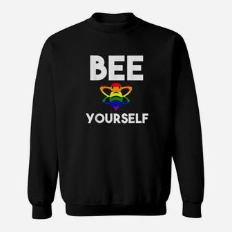 Gay Pride Bee Yourself Coming Out Lgbtq Rainbow Cute Sweatshirt - Monsterry UK