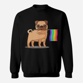 Gay Pride Flag Pug Lgbt Pride Sweatshirt - Monsterry