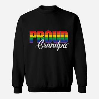 Gay Pride Shirt Proud Grandpa Lgbt Ally For Family Rainbow Sweatshirt - Monsterry