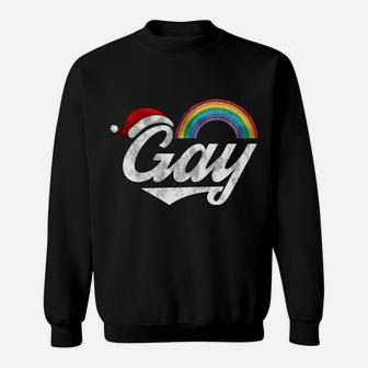 Gay Santa Rainbow Lgbt-Q Pride X-Mas Holiday Christmas Gifts Sweatshirt Sweatshirt | Crazezy