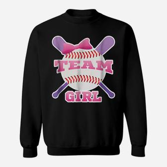 Gender Reveal Party | Team Girl, Pink Baseball T Shirt Sweatshirt | Crazezy CA