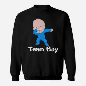 Gender Reveal Party Team Boy Dabbing Baby Sweatshirt | Crazezy CA