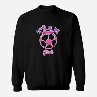 Gender Reveal Party Team Girl Pink Soccer Ball Sweatshirt | Crazezy AU