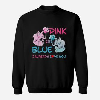 Gender Reveal Pink Or Blue Boy Or Girl Party Supplies Family Sweatshirt | Crazezy UK
