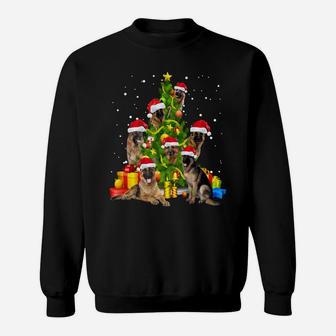 German Shepherd Christmas Tree Gift X-Mas Santa Hat Sweatshirt Sweatshirt | Crazezy AU