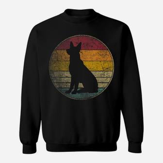 German Shepherd Dog Vintage Distressed Retro Silhouette 70S Sweatshirt | Crazezy CA