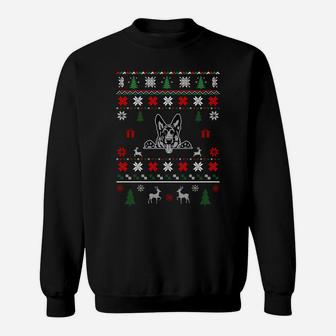 German Shepherd Ugly Christmas Dog Lover Gift Sweatshirt Sweatshirt | Crazezy