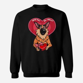 German Shepherd Valentine Sweatshirt - Monsterry