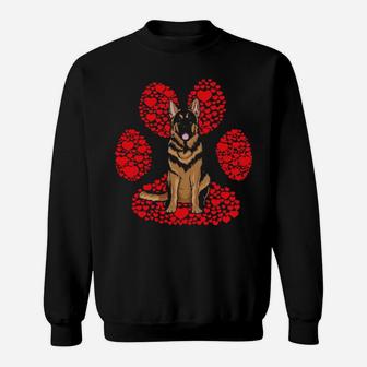 German Shepherd Valentines Day Dog Love Paw Sweatshirt - Monsterry CA