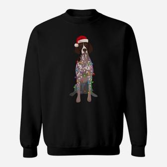 German Shorthaired Pointer Christmas Lights Xmas Dog Lover Sweatshirt Sweatshirt | Crazezy UK