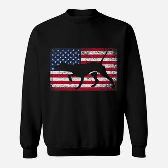 German Shorthaired Pointer Dog Usa Flag Veteran July 4 Sweatshirt | Crazezy