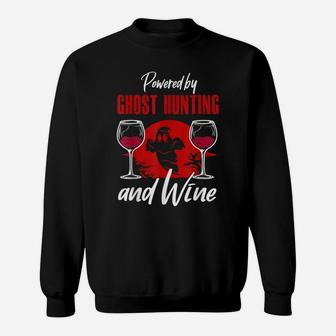 Ghost Hunting Shirt Funny Wine Lover Ghost Hunter Paranormal Sweatshirt | Crazezy