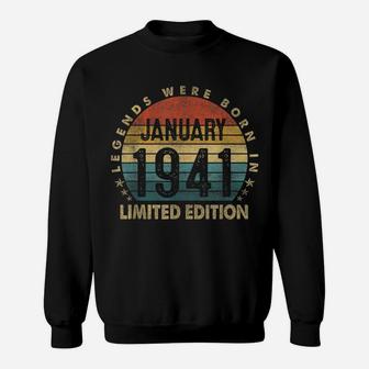 Gift 80 Years Old Legends January 1941 80Th Birthday Gifts Sweatshirt | Crazezy AU