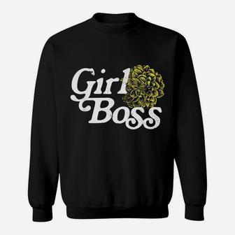 Girl Boss Dahlia Flower - Female Empowerment Minimalist Sweatshirt | Crazezy DE