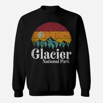 Glacier National Park Retro Style Hiking Vintage Camping Sweatshirt Sweatshirt | Crazezy AU