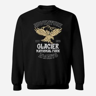Glacier National Park Shirt Eagle Montana Adventure Awaits Sweatshirt | Crazezy