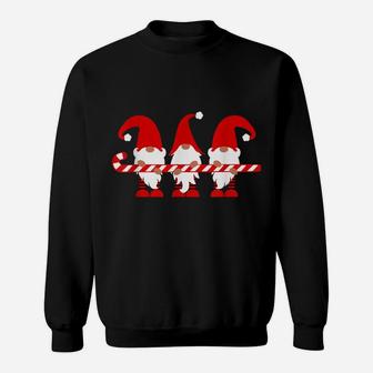 Gnome Holding Candy Cane Christmas Xmas Outfit Sweatshirt | Crazezy CA
