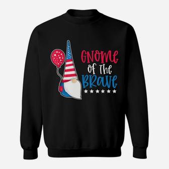 Gnome Of The Brave 4Th Of July Patriotic Red White Blue Usa Sweatshirt | Crazezy CA