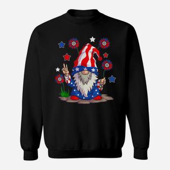 Gnomes 4Th Of July Women Gnome Lover Girls American Flag Sweatshirt | Crazezy DE