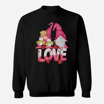 Gnomes Couple Love Valentines Day Gnomies Hearts Gnome Sweatshirt - Monsterry UK