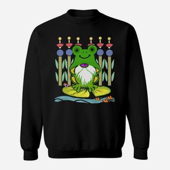 Gnomes Frogs Water Lilys Gardening Gift Women Men Tees Sweatshirt | Crazezy
