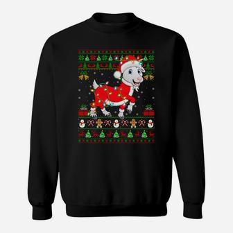 Goat Animal Lover Xmas Matching Santa Ugly Goat Christmas Sweatshirt Sweatshirt | Crazezy