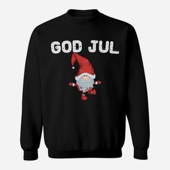 God Jul Swedish Merry Christmas Sweden Tomte Gnome Sweatshirt | Crazezy UK