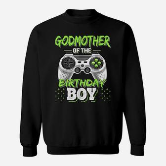 Godmother Of The Birthday Boy Matching Video Game Birthday Sweatshirt | Crazezy CA