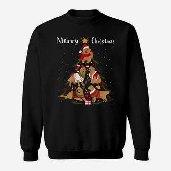 Golden Retriever Christmas Tree Xmas Dog Lover Sweatshirt | Crazezy