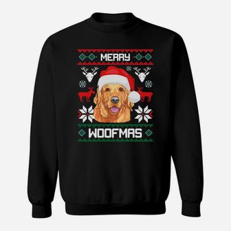 Golden Retriever Merry Woofmas Sweatshirt Dog Christmas Sweatshirt | Crazezy AU