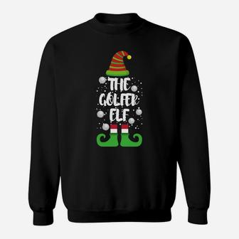 Golfer Elf Family Christmas Party Funny Gift Pajama Sweatshirt | Crazezy