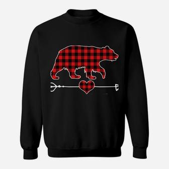 Grammie Bear Christmas Pajama Red Plaid Buffalo Family Gift Sweatshirt | Crazezy DE