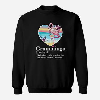 Grammingo Regular Grandma But Way Cooler Awesome Flamingo Sweatshirt - Thegiftio UK