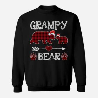 Grampy Bear Christmas Pajama Red Plaid Buffalo Family Sweatshirt | Crazezy