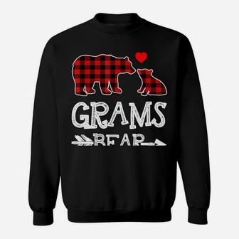 Grams Bear Shirt, Red Buffalo Plaid Grandma Bear Pajama Sweatshirt | Crazezy CA