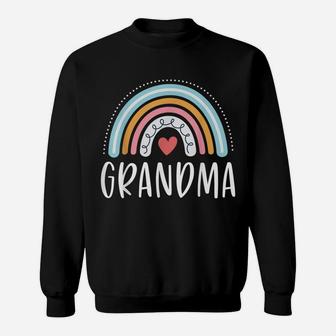 Grandma Gifts Family Rainbow Graphic Sweatshirt | Crazezy