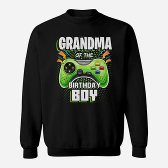 Grandma Of The Birthday Boy Matching Video Gamer Party Sweatshirt | Crazezy DE