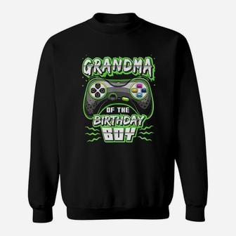 Grandma Of The Birthday Boy Matching Video Gamer Party Sweatshirt | Crazezy DE