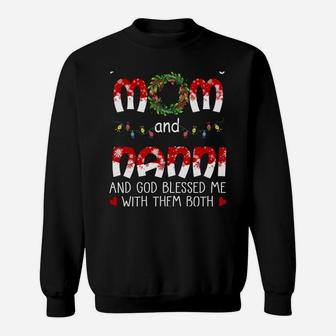 Grandma Tee- I Have Two Titles Mom And Nanni Christmas Sweatshirt | Crazezy