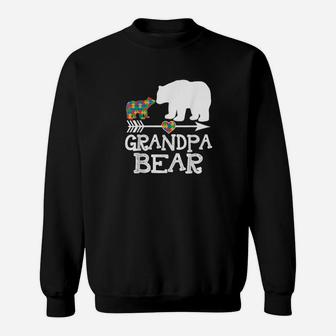 Grandpa Bear Autism Family Grandpa Autism Awareness Sweatshirt - Monsterry