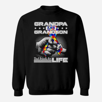 Grandpa Grandson Best Friends For Autism Awareness Life Sweatshirt - Thegiftio