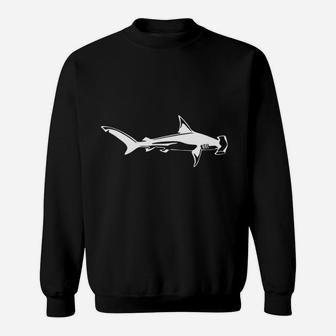 Great Hammerhead Shark Silhouette Simple Shark Sweatshirt - Thegiftio UK