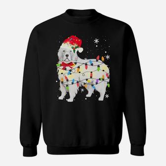 Great Pyrenees Dog Christmas Light Xmas Mom Dad Gifts Sweatshirt Sweatshirt | Crazezy AU