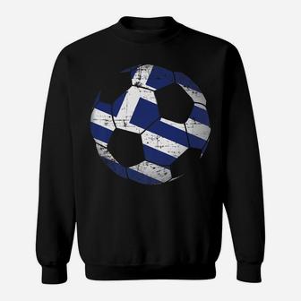 Greece Soccer Ball Flag Jersey Shirt - Greek Football Gift Sweatshirt | Crazezy