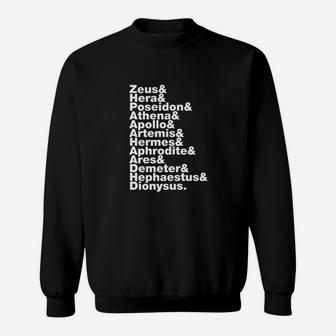 Greek Gods Helvetica List Mythology Gift Sweatshirt | Crazezy AU