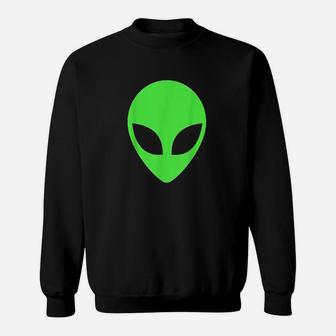 Green Alien Head 90S Style Funny Alien Sweatshirt | Crazezy