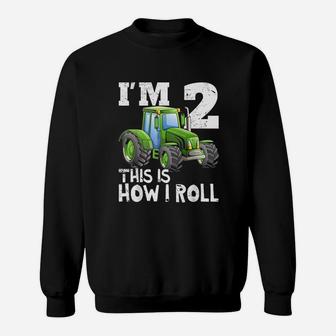 Green Farm Tractor 2Nd Birthday Party 2 Year Old Sweatshirt | Crazezy CA